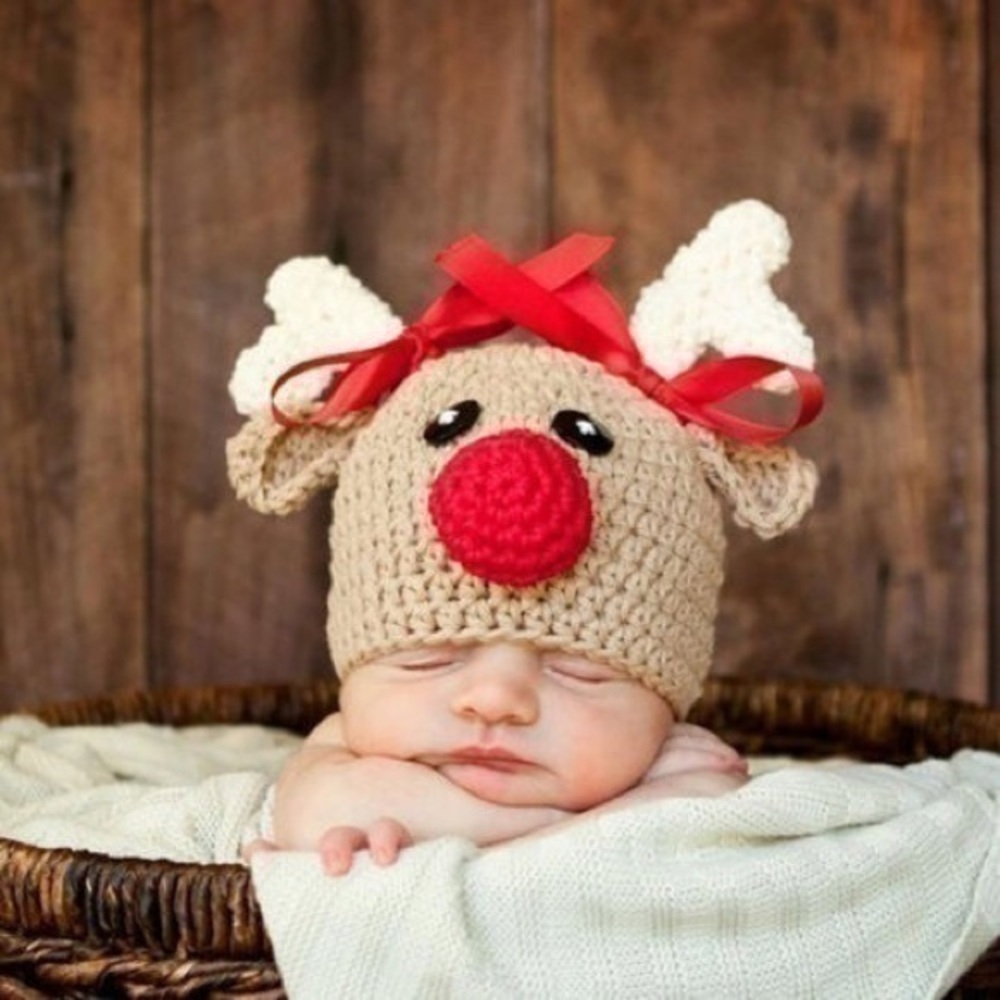 Reindeer knitted hat